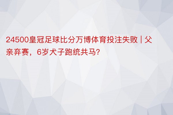 24500皇冠足球比分万博体育投注失败 | 父亲弃赛，6岁犬子跑统共马？