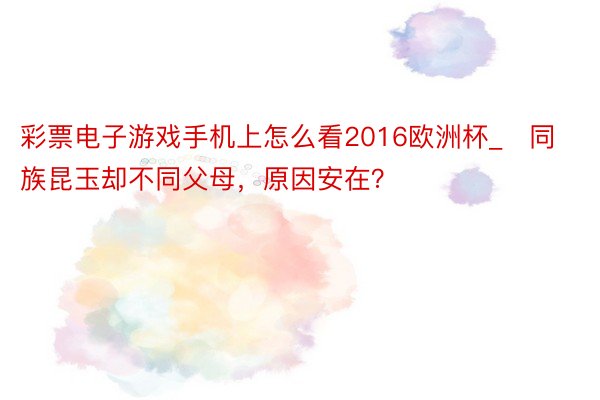 彩票电子游戏手机上怎么看2016欧洲杯_​同族昆玉却不同父母，原因安在？
